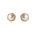 Women's Retro Niche High-Grade Freshwater Pearl Earrings Hand Woven Thread with Silver Needle Simple Elegant Gold Plating