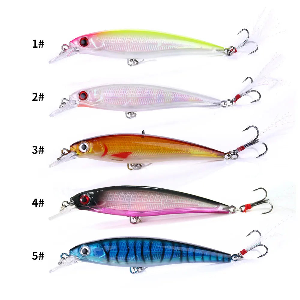 Minnow Fishing Bait 11cm/14g Artificial Long Pitching Sea Bass Lure Jig Hooks