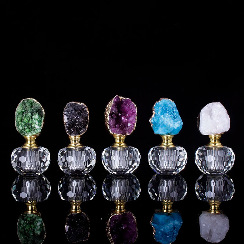Cheap 3ml Natural Agate Stone Crystal Glass Perfume Essential Oil Oud Attar Bottle Wholesale