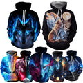 Hot 3D Wolf Printed Hoodies for Men New Style Animal Printing Hoodie From Men Fashion Harajuku Funny Oversize Pullover