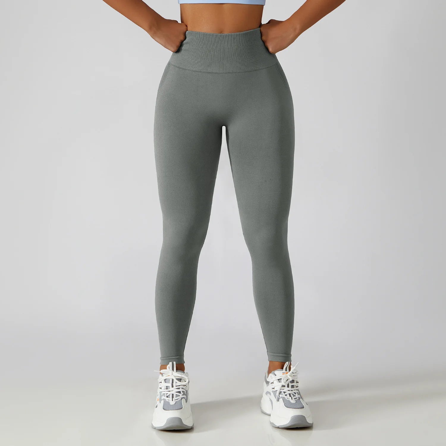 High Quality Women Yoga Seamless Butt Lift High Waist Sport Nylon Spandex Seamless Leggings
