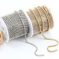 Wholesale Stainless Steel PVD Gold Cubic Zirconia Baguette Chain Different Size Options for Jewelry Findings