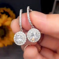 CAOSHI New Women Jewelry Round Brilliant Cut Zirconia Silver Plated Micro Paved CZ Diamond Zircon Bridal Wedding Drop Earrings