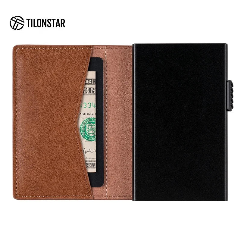 TILONSTAR Customizable Logo Rfid Blocking Slim Forged Carbon Fiber Minimalist Card Holder Wallet for Man