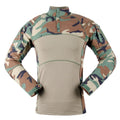 Jungle Frog Tactical Casual Shirts Long and Short Sleeve Slim Fit Camo Design Breathable Stand Collar Plain Dyed Pattern
