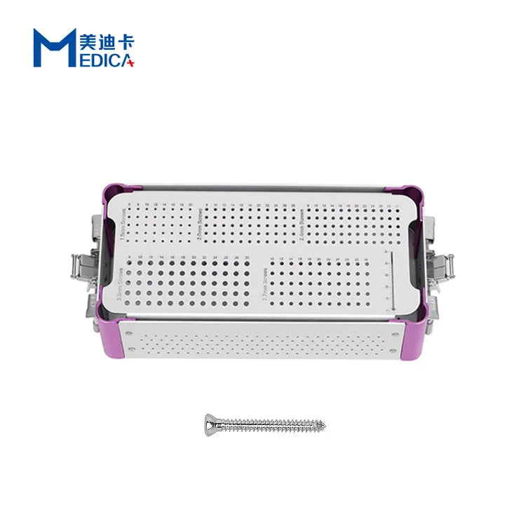 Factory price orthopedic surgical instrument screw sterilization box for 1.5/2.0/2.4/2.7/3.5mm screw