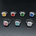 Wholesale Luxury Silver 925 Jewelry 5A Cubic Zirconia Rings  Fine Jewelry Emerald Cut Technology China  CZ Rings