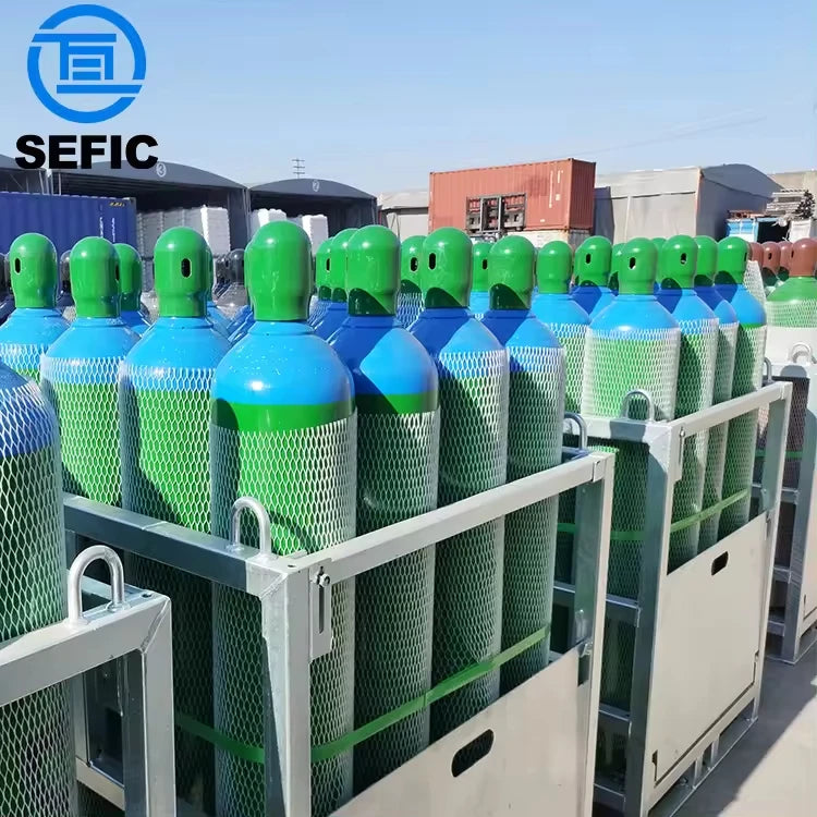 ISO9809-1 Standard 50L 300bar 229mm TPED Seamless Oxygen Nitrogen Argon Helium CO2 Bottle Gas Cylinders