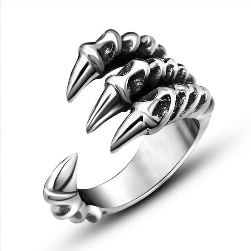 2022 Fashion Jewelry Men's Ring Domineering Sharp Dragon Claw Tail Finger Ring Personality