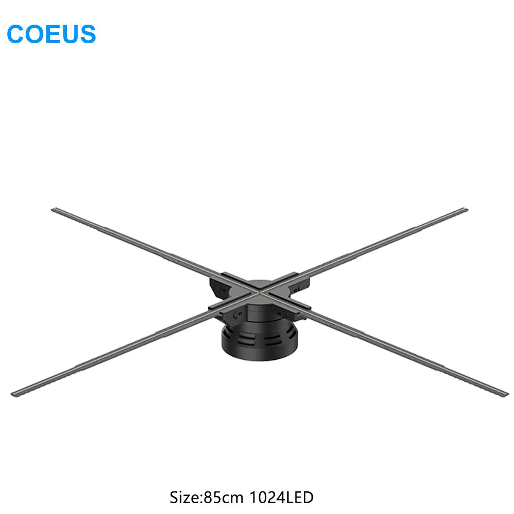 COEUS 85cm 1024LED 3D Wireless Power Supply LED Advertising Holographic Real-time Screen Projection Display Video Education OEM