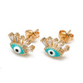 Exquisite Zircon Earrings for Women Nazar Evil Eye Earrings Brass Gold Plated Diamond Evil Eye Earrings