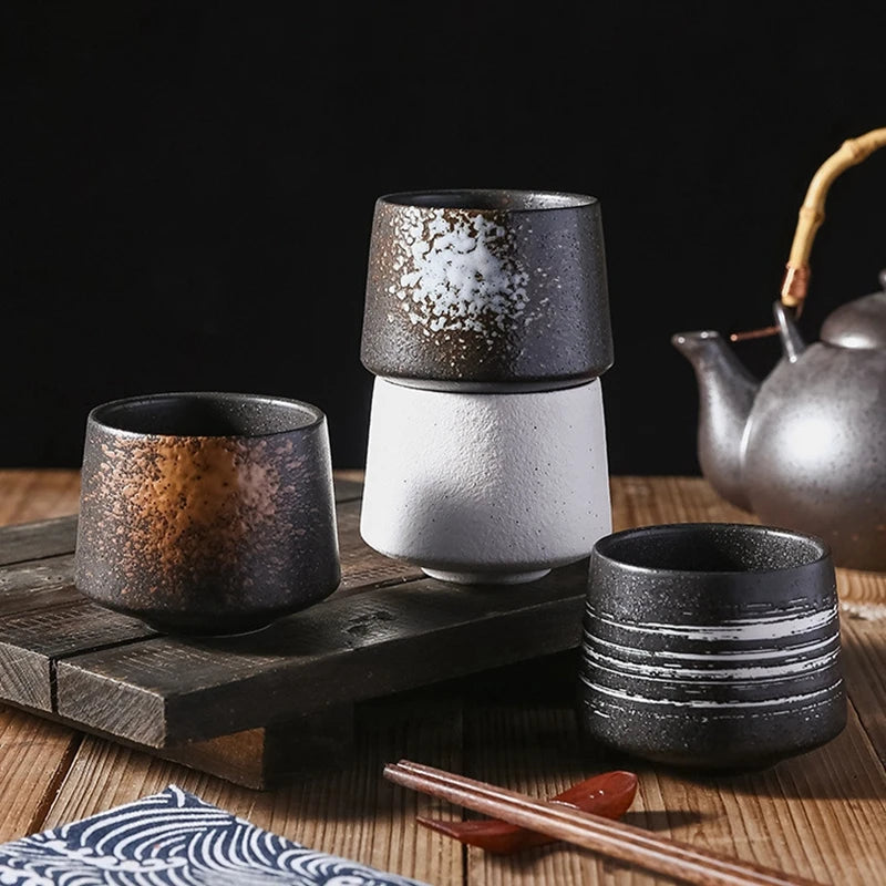 Best Selling 200ML Japanese Style Optional Color Hand Painted Sake Cup Ceramic Tea Cup Restaurant Use 7OZ Porcelain Coffee Mug