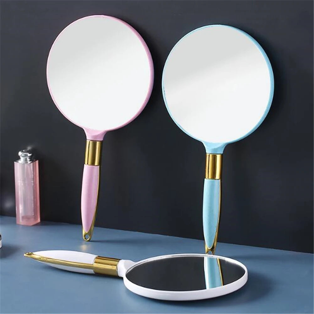 Promotional Sale Handheld Luxury SPA Salon Makeup Vanity Handle Hand Mirror Cosmetic Mirror Compact Mirrors for Women