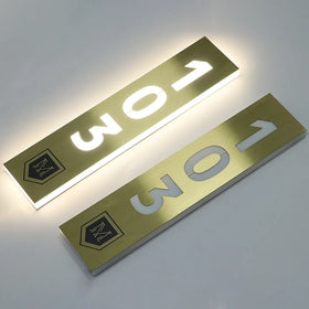 EZD Custom Stainless Steel Golden Hotel Room Number Door Plate Wayfinding Signage Directional Sign Hotel Door Number Sign