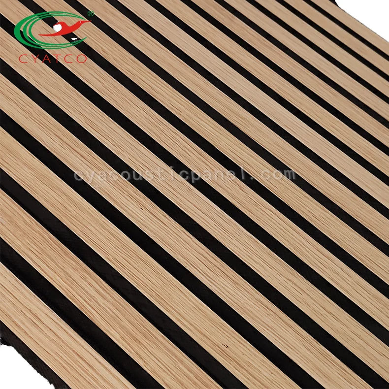 Hot Goodsound Modern Design Wall Ceiling Slotted Wooden Board Slat PET Wood Veneer Salt Acoustic Panel for Hall Meeting Room