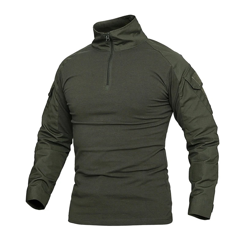 Men's Tactical Shirt Camouflage Long Sleeve Duty Shirt for Outdoor Training Sport Tactical Shirt for Hiking Hunting