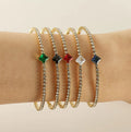 Hot Designs 18K Gold Plated Zircon Bracelet Stainless Steel Bangles for Women