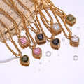 Dreamshow Custom Heart Shaped Diamond Colorful Cubic Zircon Bridal 18K Gold Plated Pendant Necklace Gemstone