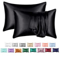 Wholesale Cheap 100% Polyester Satin Pillowcase Hotel Bed Hom Soft and Cool Solid Color Silk Pillow Cover