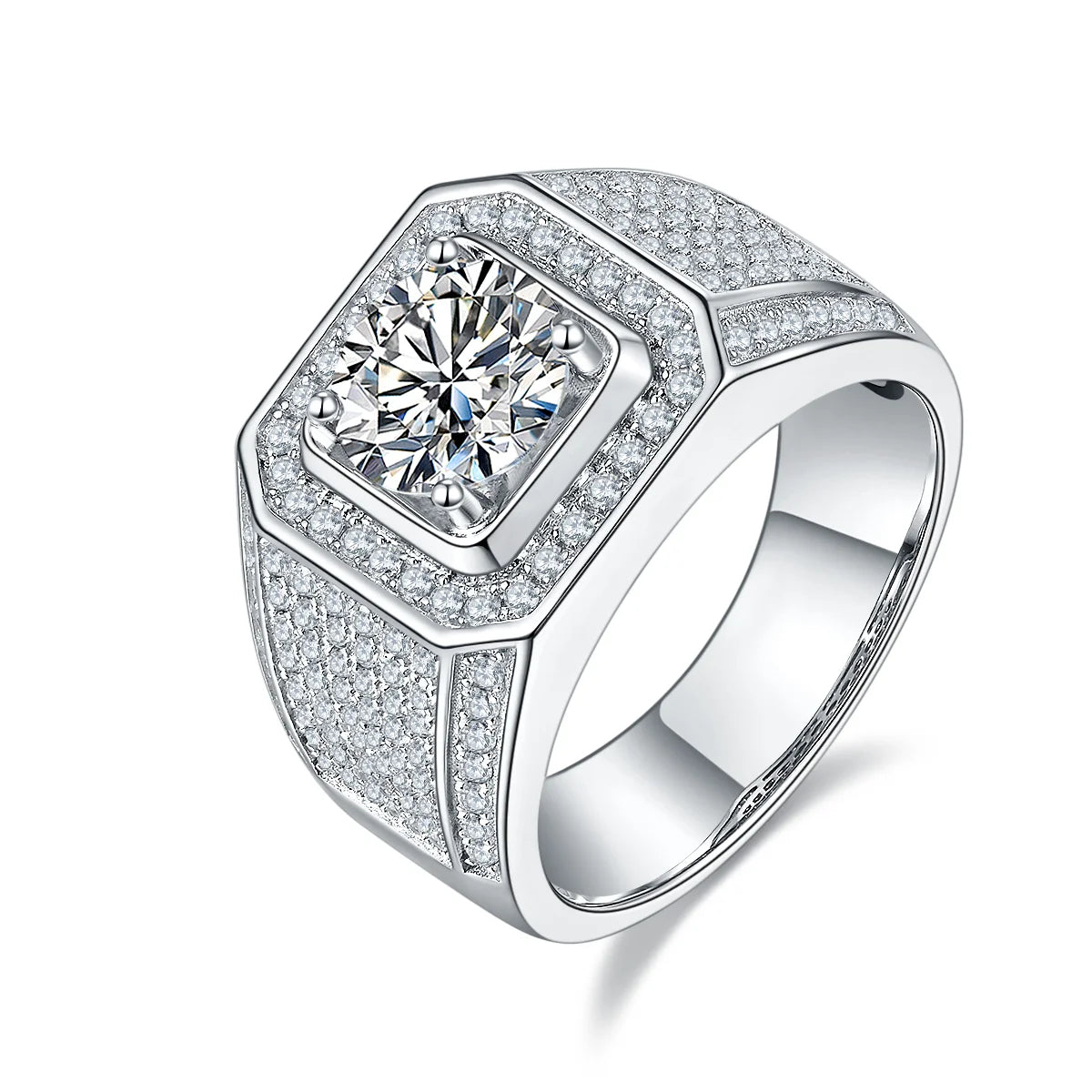 Wholesale Price Mens Moissanite Diamond Ring 925 Sterling Silver Gold Plated Moissanite Ring for Wedding