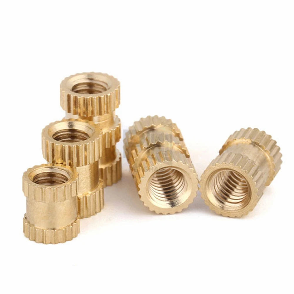 Professional Brass Copper Hot Melt Heat Injection Molding 3D Print Thread Knurled Embedded Insert Nut Metric Nutinsert Plastic