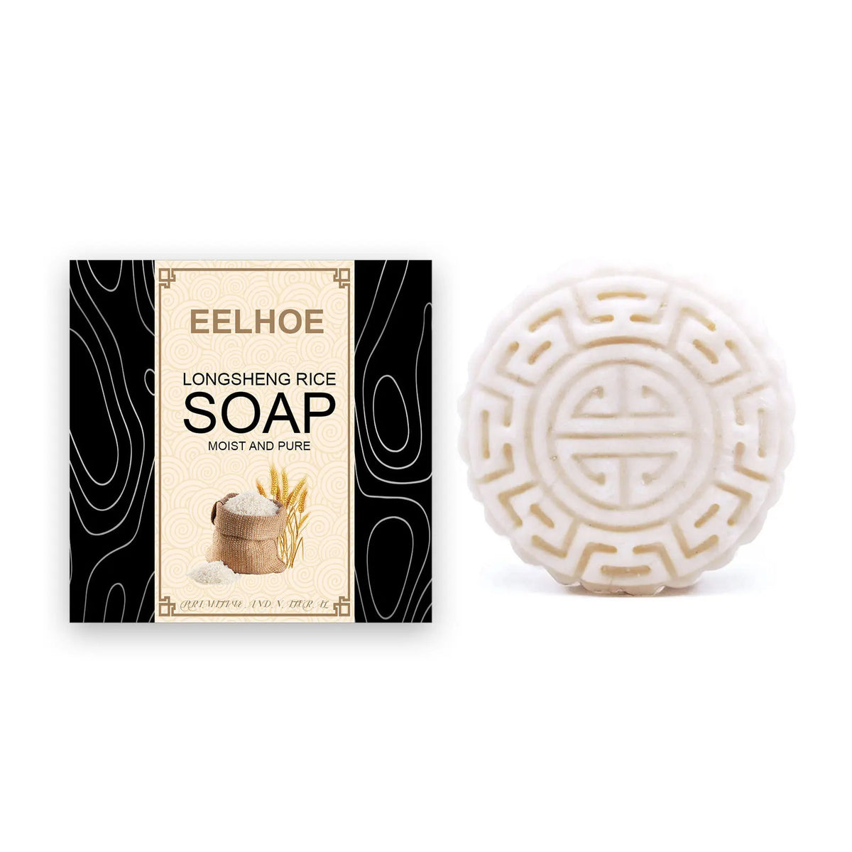 Longsheng Herbal Rice Water Solid Shampoo Soap Organic Handmade Face Whitening Nourishing Cleansing & Smoothing