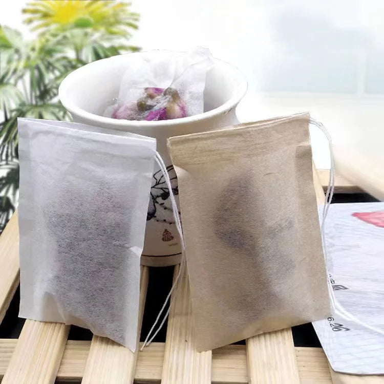 5*6.2cm Easy Use Drawstring Filter Paper Tea Bags for Loose Tea Biodegradable Tea Filter Paper Bags With Drawstring