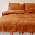 Custom Queen King 100% Linen Hemp Bedding Set Sheet Set in White