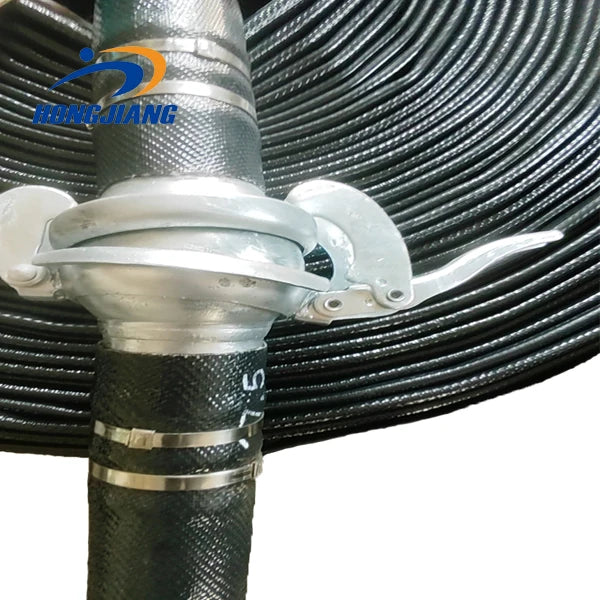 4inch 6inch 12 Inch High Pressure Continuous TPU Polyurethane Layflat Frac Hose with bauer couplings