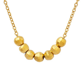 Waterproof Non Tarnish 18K Gold Plated Necklace Exquisite Lucky Bead Charm Necklace for Women