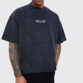 Custom 100% Breathable Cotton Men Tee Shirts Raw Cut Vintage Washed Boxy Oversized T-shirt for Men Heavyweight Cotton T-shirt