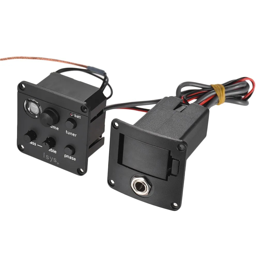 2-band EQ Acoustic Guitar Piezo Pickup System Preamp with Tuning Function LED Display