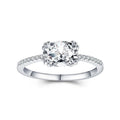 925 Sterling Silver Square Shape CZ Diamond Ring Women Simple Fashion Zircon Engagement Wedding Ring