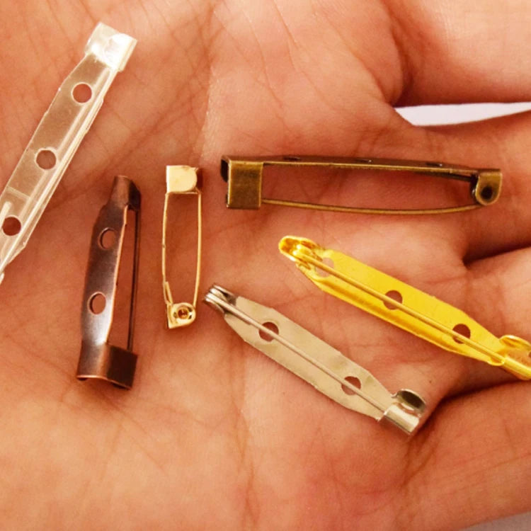 Silver Bar Pins Brooch Clasp Pin Backs Safety Pin