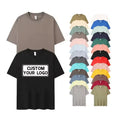 Custom Logo Oversize T Shirt 100% Cotton Heavyweight Short Sleeve Youth Uniform for School Streetwear Knitted Fabric 260 Grams