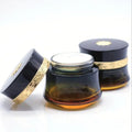 30g 50g Amber Custom Color Cosmetic Glass Jar for Scrub Mica Powder Lady Face Cream
