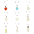 Glow Dark Brown Message Card Waterdrop Star Luminous Heart Pendant Necklace Back School Fashion Stainless Steel Chains Jewelry