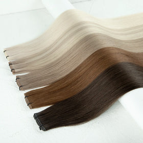Single Donor Russian Double Drawn Genius Weft Russian Hand Tied Genius Weft Human Hair Extensions