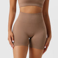 Seamless Ribbed Yoga Shorts for Women High Waisted Biker Tights Elastic Workout Slim Sports Leggings Sportswear