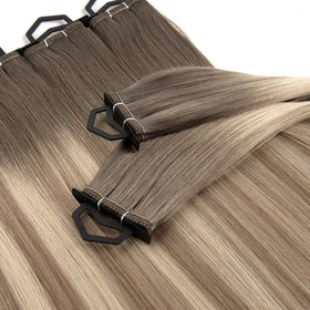 12A Highlight Piano Color Double Drawn Remy Single Donor Raw Virgin Hair Flat Weft SLAVIC Hair Extensions Genius Weft