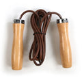 Adjustable Wooden Handle Jumping Rope Leather Skipping Ropes Exercising Jump Ropes Physical Education Equipment