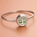 Fashion Trendy Stainless Steel Alloy Tree of Life Essential Oil Aromatherapy Locket Diffuser Bangle for Women
