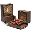 Vintage Gold Box Hollowed Out Brown Red Jewelry Storage Box