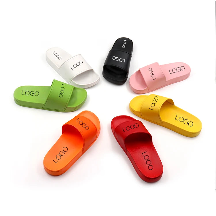 Free Shipping in USA Custom Logo PVC Slippers Sandals for Men Summer Position Insole Slide Footwear