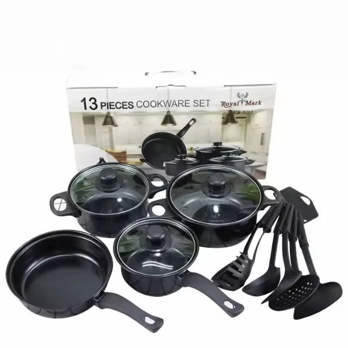13 Pieces Non Stick Cooking Pot Set Kitchen Fry Pan Stainless Steel Cookware Sets Kitchen Cooking Non Stick Pan