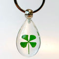 New Promotional Souvenir Gifts Handicrafts Acrylic Four Leaf Clover Keychain Pendants Clear Resin Key Chain Charming Key Ring