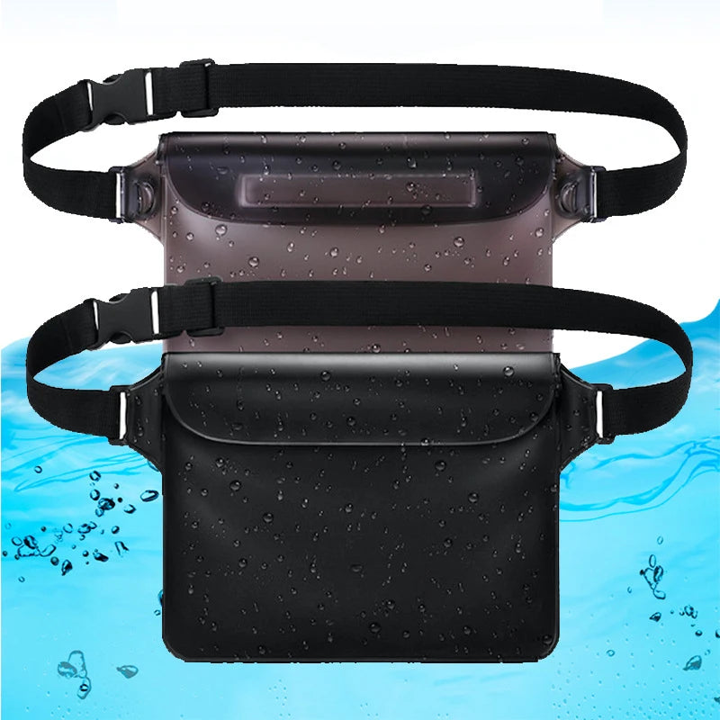 Waterproof Unisex Fashion PVC Phone Fanny Pack with Elastic Waist Strap Durable Outdoor Sport Clear