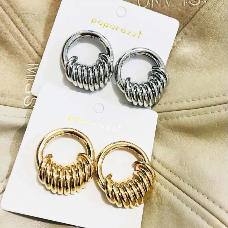 Cross-border Fashion Exaggerated Earrings Metal Exaggerated Ear Studs Magazine Studs Earrings Wholesale