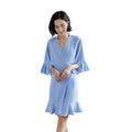 FUNG 6008 Women Satin Chiffon Ruffle Robe Bridesmaid Set For Wedding Party