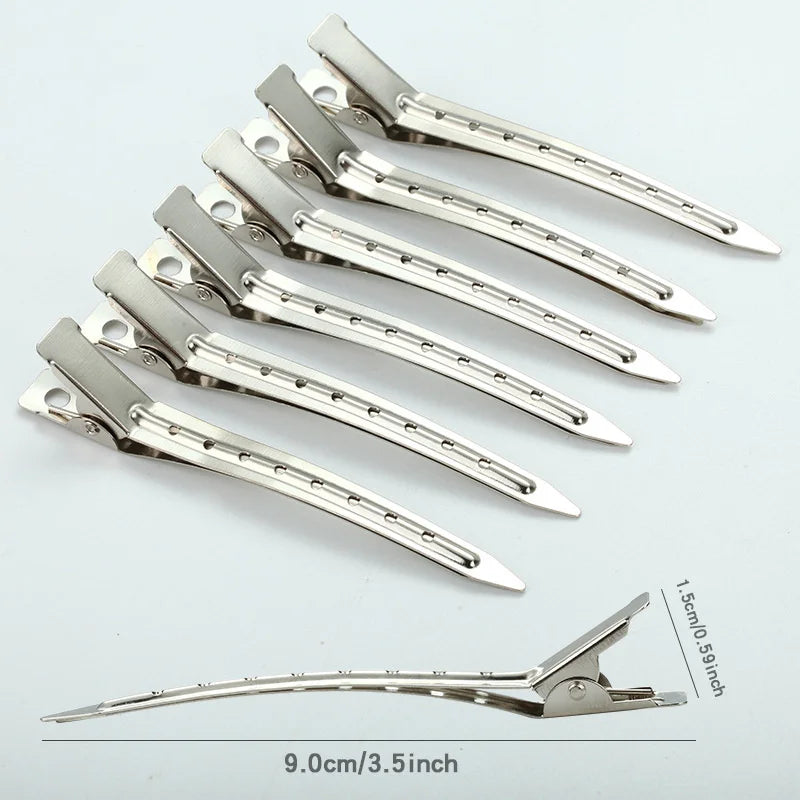 HZO-22047 3.5 Inches Duck Billed Hair Clips With Holes Metal Alligator Hair Clips for Hair Extensions